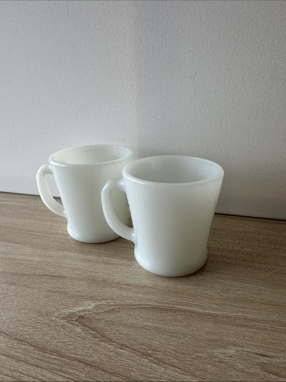 Vintage Fire-King Milk Glass Mugs Set of 2 Restaurant Ware White